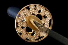湛蓝金芒 katana product detail image 6 showing blade, saya, and fittings