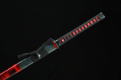 魔女 chokuto product detail image 6 showing blade, saya, and fittings