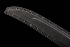 寂静者-单手雁翎刀 chinese sword product detail image 6 showing blade, saya, and fittings