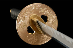黑金蓝绫 katana product detail image 6 showing blade, saya, and fittings