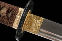 玄金棕纹 katana product detail image 7 showing blade, saya, and fittings