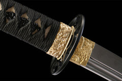墨渊金芒 tanto product detail image 7 showing blade, saya, and fittings