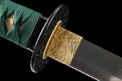 碧霄金纹 katana product detail image 7 showing blade, saya, and fittings