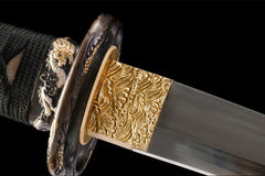 檀棕金络 tanto product detail image 7 showing blade, saya, and fittings
