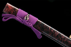 Handle and habaki detail of 暗夜魔瞳 with dragon tsuba and blade base