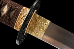 赤金绯刃 katana product detail image 7 showing blade, saya, and fittings