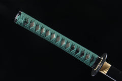 Teal Contrast 5160 spring steel katana in black / teal product photo 8
