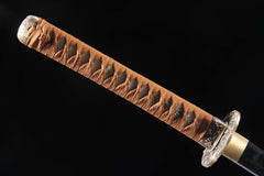 Amber Grain 5160 spring steel katana in amber brown / brown product photo 8
