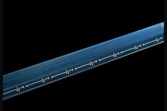 暴风雪 chokuto product detail image 8 showing blade, saya, and fittings