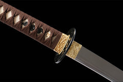 赤金绯刃 katana product detail image 8 showing blade, saya, and fittings