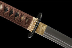 玄金棕纹 katana product detail image 8 showing blade, saya, and fittings