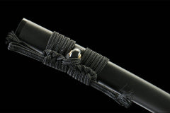 黑芒斩 katana product detail image 8 showing blade, saya, and fittings