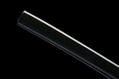 Saya mouth and cord detail of 承影流光 showing the lacquer finish and sageo