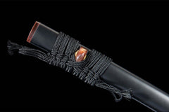 暗夜君临 katana product detail image 8 showing blade, saya, and fittings