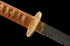黑金棕络 katana product detail image 8 showing blade, saya, and fittings
