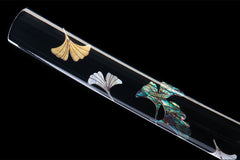 银杏残照 katana product detail image 8 showing blade, saya, and fittings