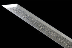 牡丹花开唐刀 chinese sword product detail image 8 showing blade, saya, and fittings