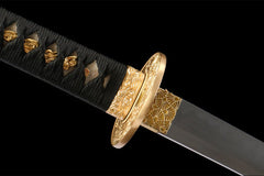 黑金蓝绫 katana product detail image 8 showing blade, saya, and fittings