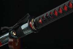 魔女 chokuto product detail image 8 showing blade, saya, and fittings