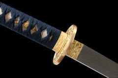 湛蓝金芒 katana product detail image 8 showing blade, saya, and fittings