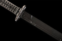 寂静者-单手雁翎刀 chinese sword product detail image 8 showing blade, saya, and fittings