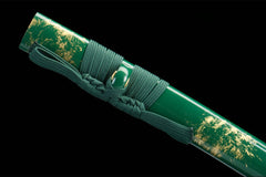 Saya mouth and cord detail of 快意裁云 showing the lacquer finish and wrapped sageo