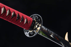 Burgundy Flourish 5160 spring steel katana in burgundy / red product photo 9