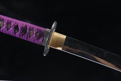 Amethyst Bloom 5160 spring steel katana in amethyst purple / multicolor cord product photo 9