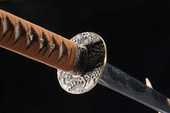 Amber Grain 5160 spring steel katana in amber brown / brown product photo 9