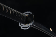 Midnight Scatter 5160 spring steel katana in textured black / black product photo 9