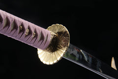 Rose Mist 5160 spring steel katana in blush pink / white mottle product photo 9