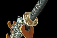 黑魔太刀 tachi product detail image 9 showing blade, saya, and fittings