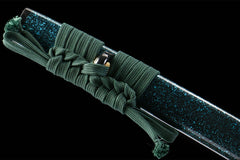 碧霄金纹 katana product detail image 9 showing blade, saya, and fittings