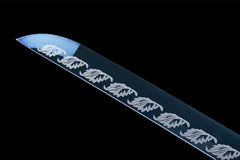 蓝雪银鳞 katana product detail image 9 showing blade, saya, and fittings