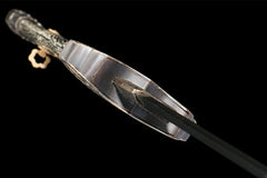 牡丹花开唐刀 chinese sword product detail image 9 showing blade, saya, and fittings