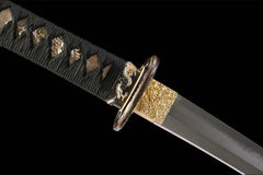 檀棕金络 tanto product detail image 9 showing blade, saya, and fittings