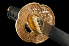 墨淬幽绿 tanto product detail image 9 showing blade, saya, and fittings