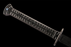 寂静者-单手雁翎刀 chinese sword product detail image 9 showing blade, saya, and fittings