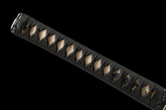 焰金黑柄 katana product detail image 9 showing blade, saya, and fittings