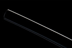 Textured close-up of 惊蛰 glossy black saya under studio light