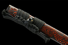 黑曜斩 katana product detail image 9 showing blade, saya, and fittings