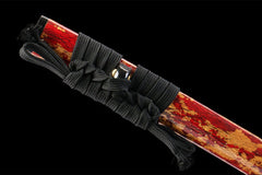 金纹赤刃 katana product detail image 9 showing blade, saya, and fittings