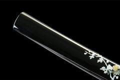 黑芒剑 katana product detail image 9 showing blade, saya, and fittings