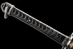 只狼不死斩开门 katana product detail image 9 showing blade, saya, and fittings