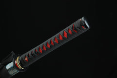 魔女 chokuto product detail image 9 showing blade, saya, and fittings