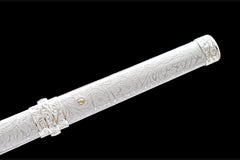 暴风雪 chokuto product detail image 9 showing blade, saya, and fittings