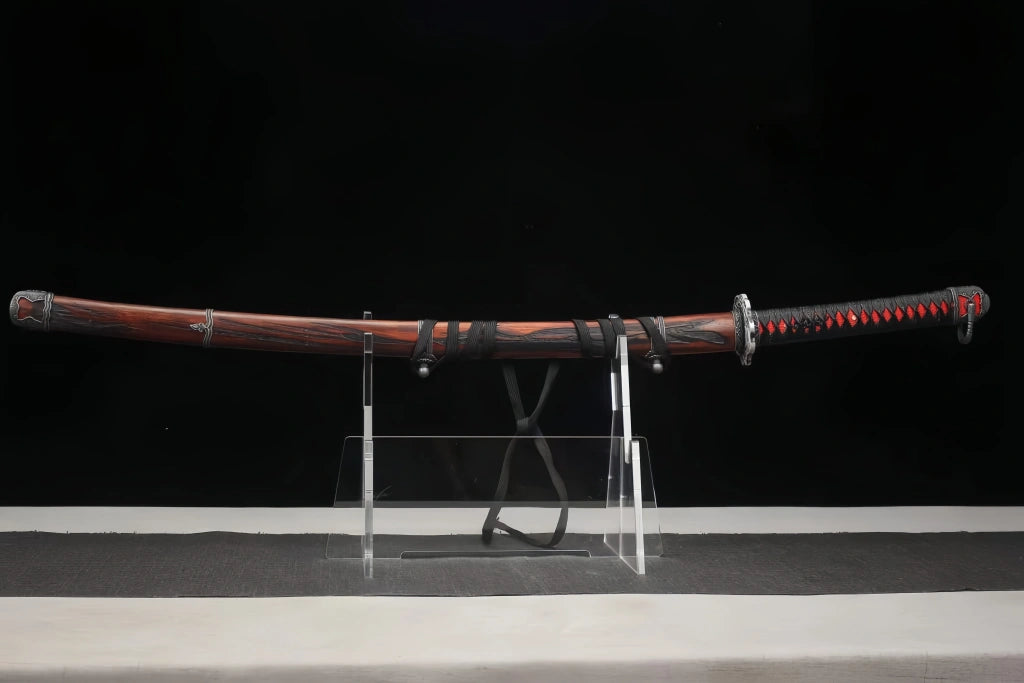 Katana – Sekiro Inspired Red Mortal Blade | Akai Fushizanken（赤い不死斬剣） full product photo