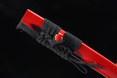 Crimson Line 5160 spring steel katana in crimson red / black product photo 10