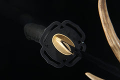 Midnight Scatter 5160 spring steel katana in textured black / black product photo 10