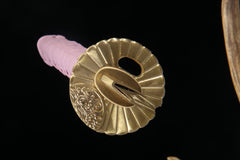 Rose Mist 5160 spring steel katana in blush pink / white mottle product photo 10